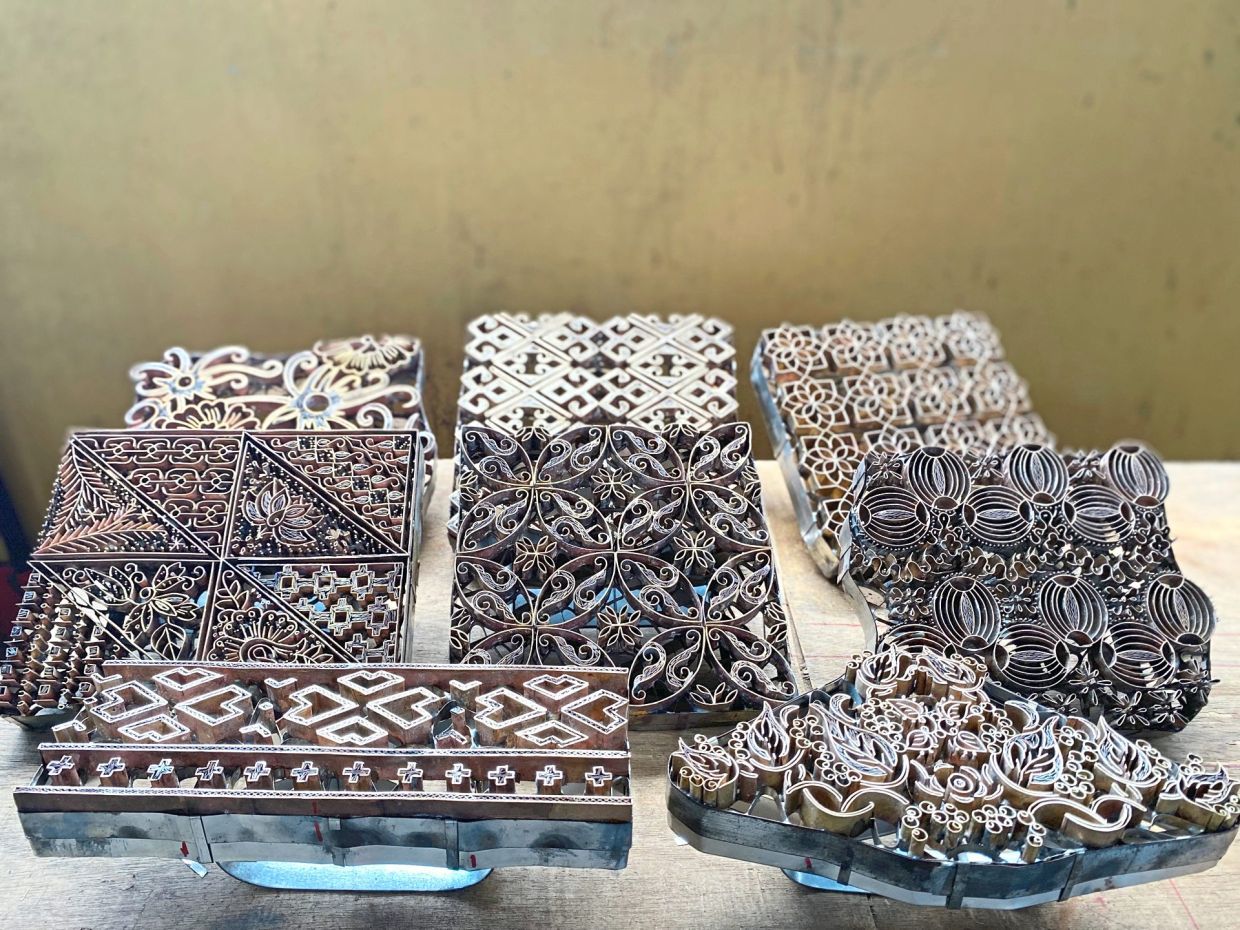 Handcrafted batik blocks come in intricate patterns.