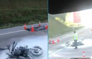 [VIDEO] Lelaki maut, motosikal terbakar selepas langgar lori di Sungai Buloh