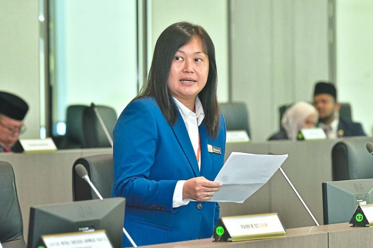 Johor Baru City Council (MBJB) councillor Chan San San giving her speech during the full council meeting. Photo credit: Johor Baru City Council (MBJB)