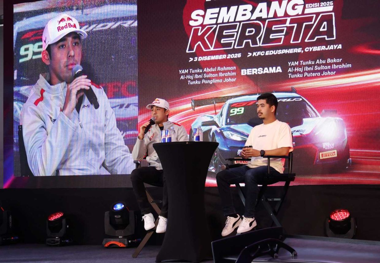 YAM Tunku Abdul Rahman Al-Haj Ibni Sultan Ibrahim, Tunku Panglima Johor atKFC x JMR Sembang Kereta 2025 Edition. This year marks the sixth anniversary of our collaboration with Johor Motorsports Racing (JMR), and KFC Malaysia is honoured to host this prestigious engagement event. (DEC 3 2025) — ART CHEN/The Star